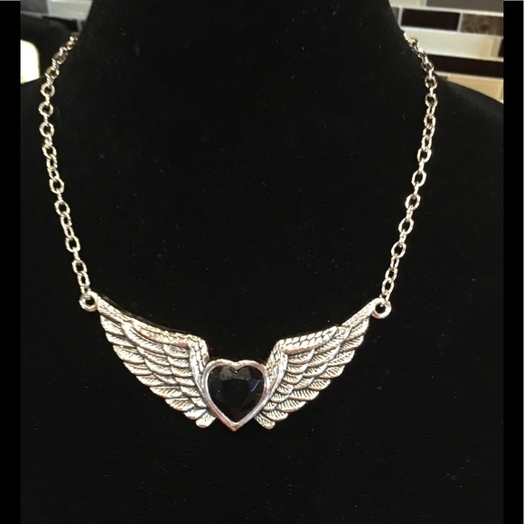 Rock Rebel Jewelry - Rockabilly!  Rock Rebel Necklace wings and heart !